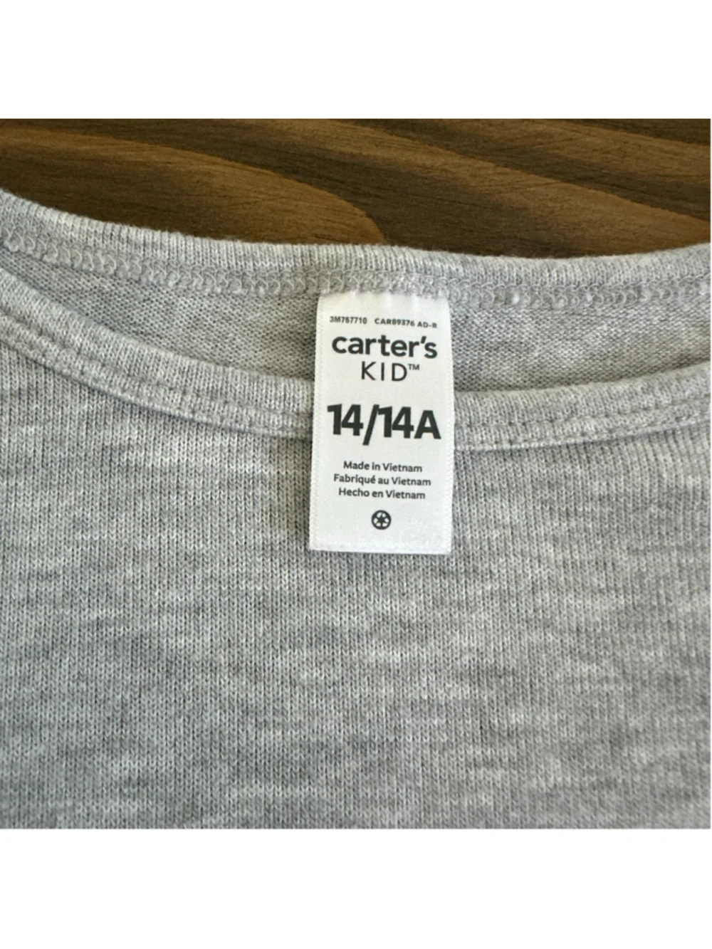 Carter's Girls Twist Front Long Sleeve Shirt Size 14 Gray Ribbed Stretch